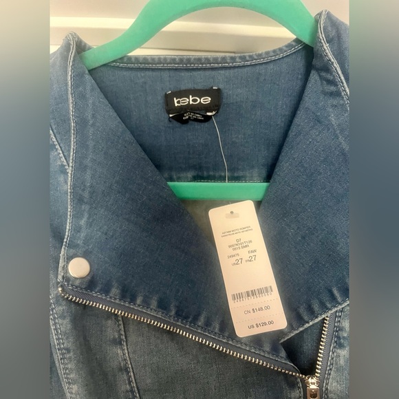 Front zipper denim romper - Picture 2 of 4